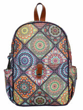 Ethnic Digital Printed Canvas & PU Backpack